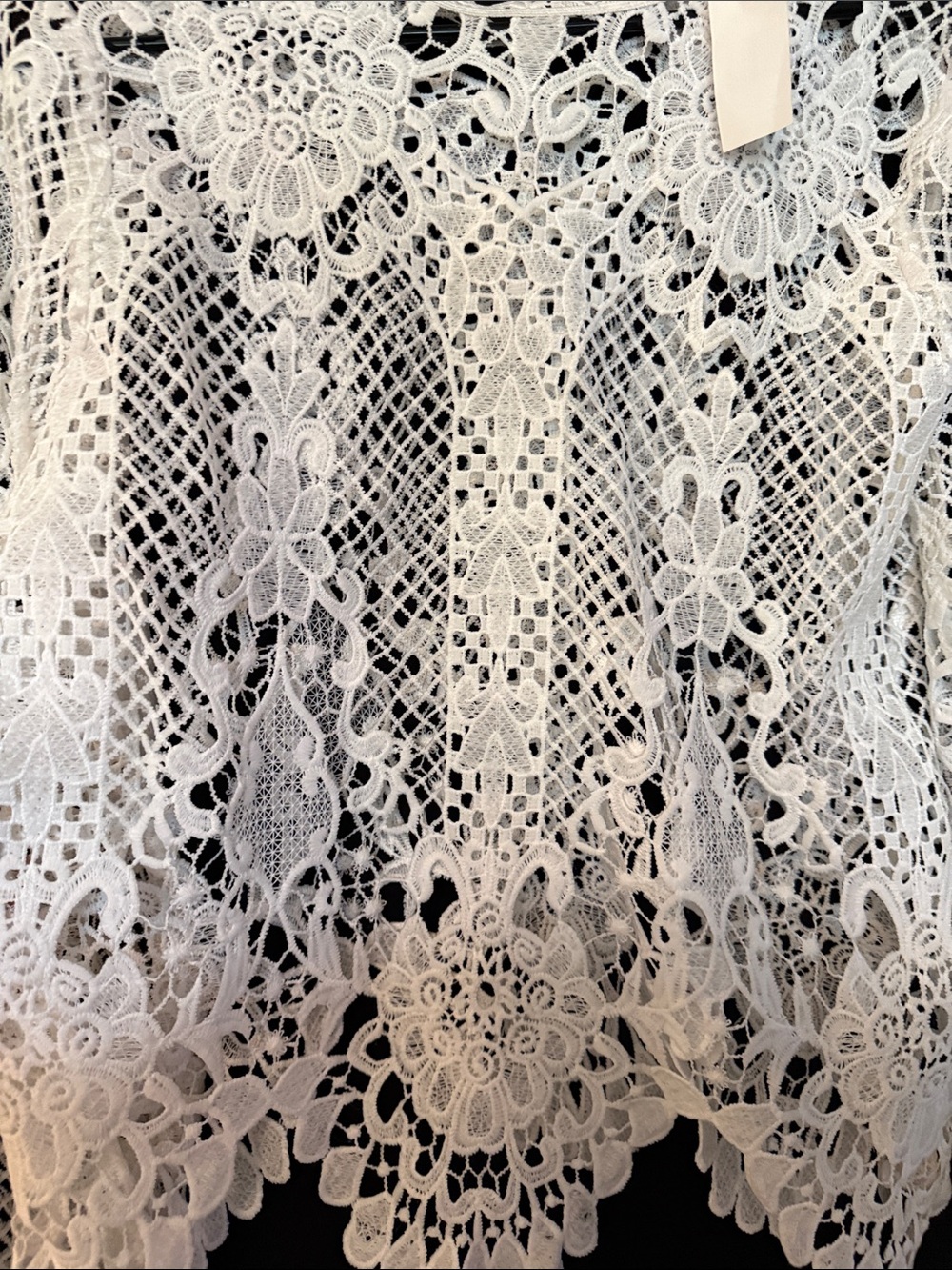 Jealous Tomato White Crochet Lace Blouse - Floral Long Sleeve - Picture 4 of 5